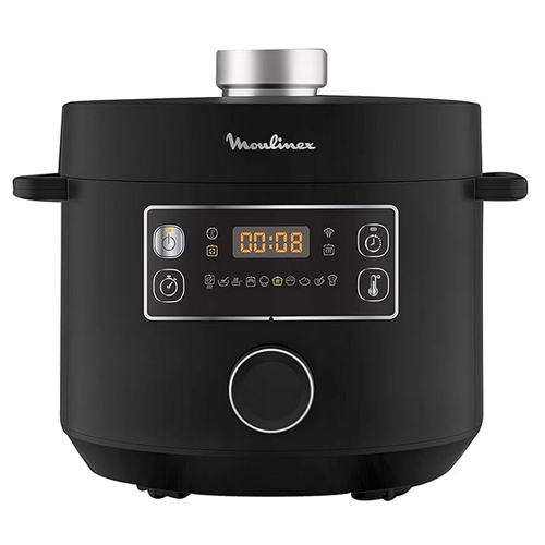 Moulinex CE7548 Turbo Cuisine Multicooker Veloce, 5 Litri, Pentola a Pressione Elettrica, Robot da Cucina Multifunzione con Tecnologia Spherical Bowl, 10 Programmi di Cottura Automatici e Ricettario