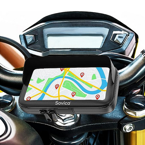 Porta cellulare moto valido per manubri di ogni tipo di spessore e forma Custodia Impermeabile con Visiera Valida per Smartphone fino a 7.5" Schermo porta telefono moto 